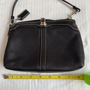 Coach Black Leather Women's Bag/Wristlet